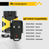 Simple Key DIY Car Key Programmer and Keyless Entry Remote Replacement for GMC and Chevy with FCC: M3N-32337100